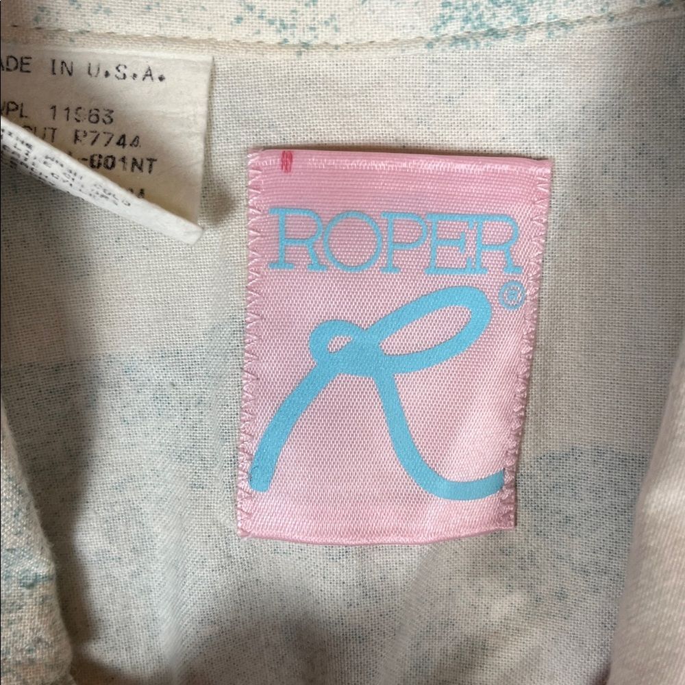 Vintage 1950s Roper Western Buffalo Hunting Pastel Button Down Shirt Men's M - Picture 6 of 11